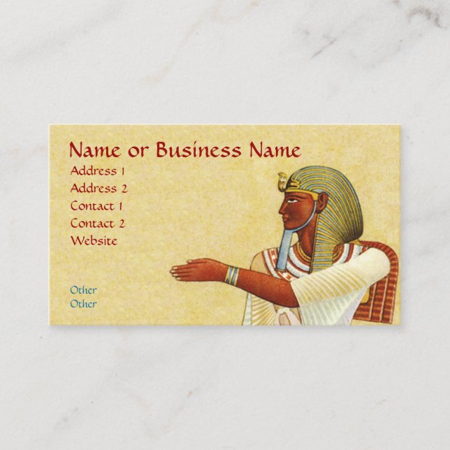 Egyptian Pharaoh Antiquities Business Profile Card Visitkort (Framsida)