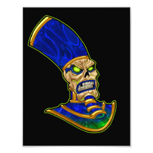 Egyptian Pharaoh Kung Skull Skeleton Art Fototryck