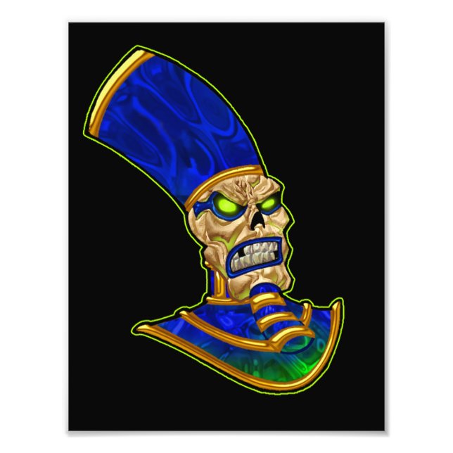 Egyptian Pharaoh Kung Skull Skeleton Art Fototryck (Framsidan)