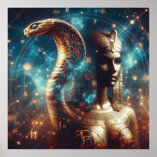 Egyptian Pharaoh med Kung Cobra Poster