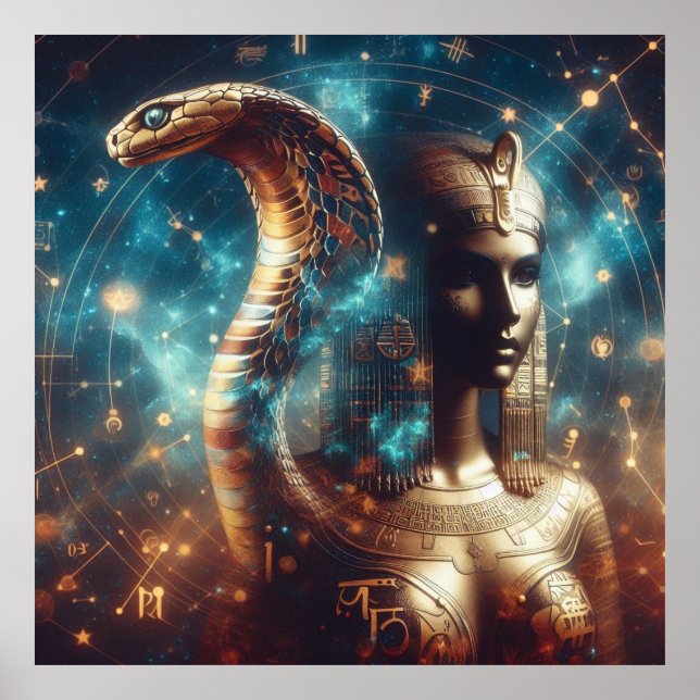 Egyptian Pharaoh med Kung Cobra Poster (Framsidan)