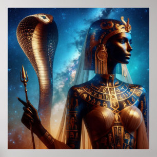 Egyptian Pharaoh med Kung Cobra Poster