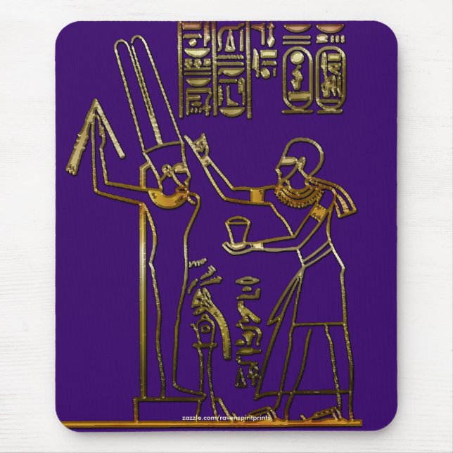 Egyptian Pharaoh och Hieroglyfer Mousepad Musmatta (Framsidan)
