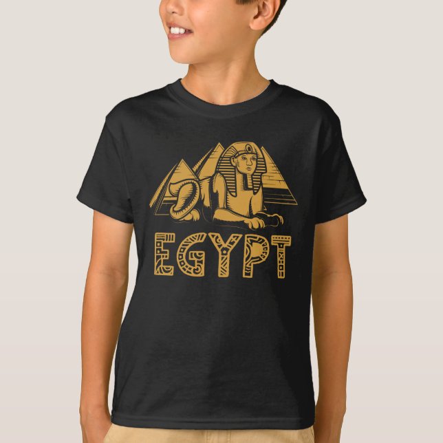 Egyptian Pharaoh Sphinx Pyramids Egypten T Shirt (Framsida)