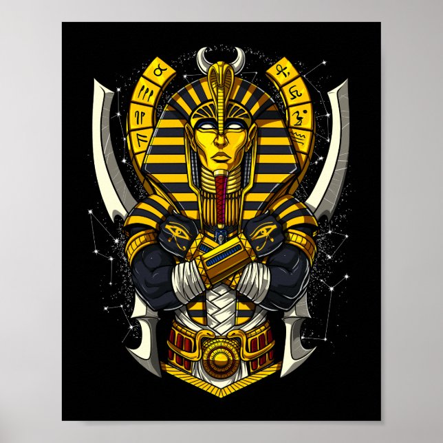 Egyptian Pharaoh Tutankhamun Ancient Kung Tut Poster (Framsidan)