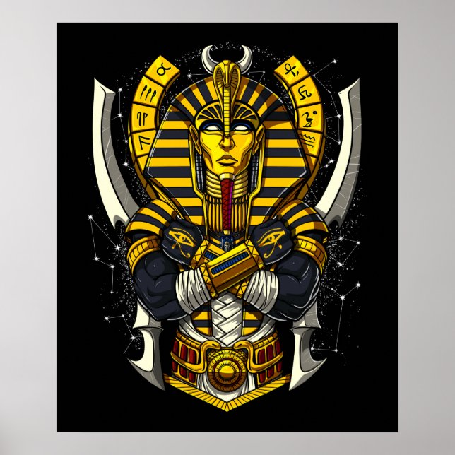 Egyptian Pharaoh Tutankhamun Ancient Kung Tut Poster (Framsidan)