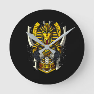 Egyptian Pharaoh Tutankhamun Ancient Kung Tut Rund Klocka