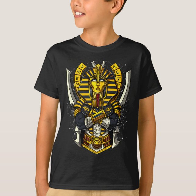 Egyptian Pharaoh Tutankhamun Ancient Kung Tut T Shirt (Framsida)