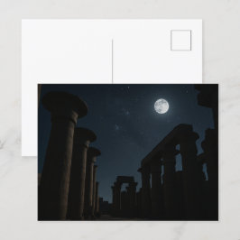 Egyptian Postcard Mystical Temple Moonlight Vykort