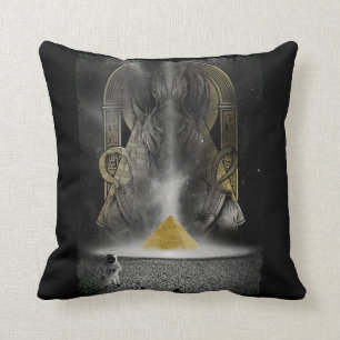 Egyptian Pyramid Aesthetic Måne Astronaut Anubis Kudde