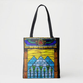 Egyptian Pyramid Tiffany-Stil Tote Bag Tygkasse
