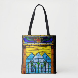 Egyptian Pyramid Tiffany-Stil Tote Bag Tygkasse