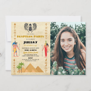 Egyptian Pyramids Birthday Pharaohs Egypten Photo Inbjudningar