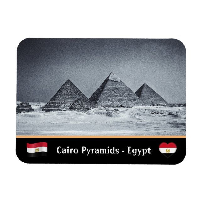 Egyptian Pyramids & Cairo - Ancient Egypten /UNESC Magnet (Horisontell)