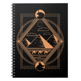 Egyptian Pyramids Camels Anubis Horus Geometry Anteckningsbok