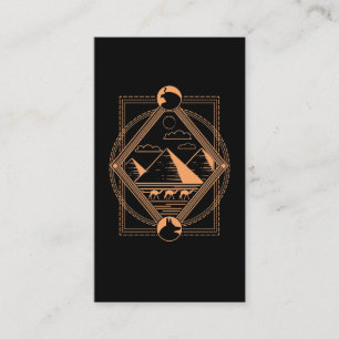 Egyptian Pyramids Camels Anubis Horus Geometry Visitkort