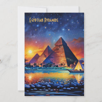Egyptian pyramids Flat Helgdag Card Julkort