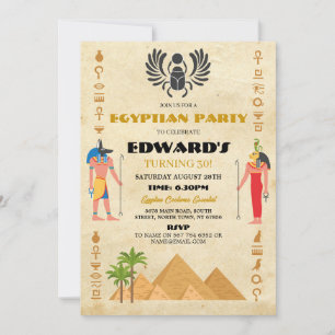 Egyptian Pyramids Födelsedagsfest Pharaohs Egypten Inbjudningar