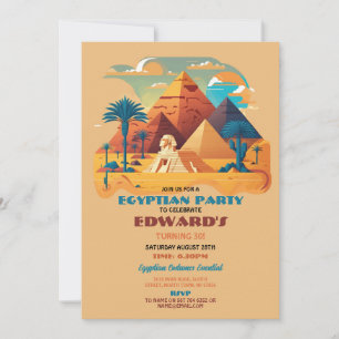 Egyptian Pyramids Födelsedagsfest Pharaohs Egypten Inbjudningar