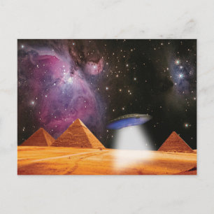 Egyptian Pyramids Giza Meets Space och UFO Vykort