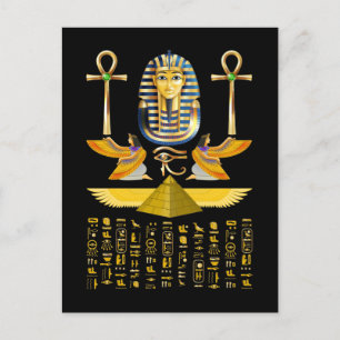 Egyptian Pyramids Kung Tut Pharaoh Tutankhamun Vykort