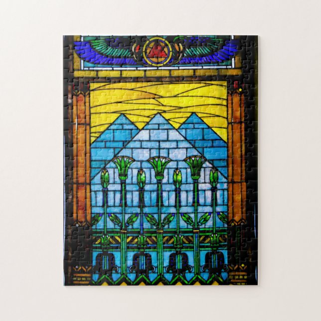 Egyptian Pyramids Stached Glass Jigszle Puzzle Pussel (Vertikal)