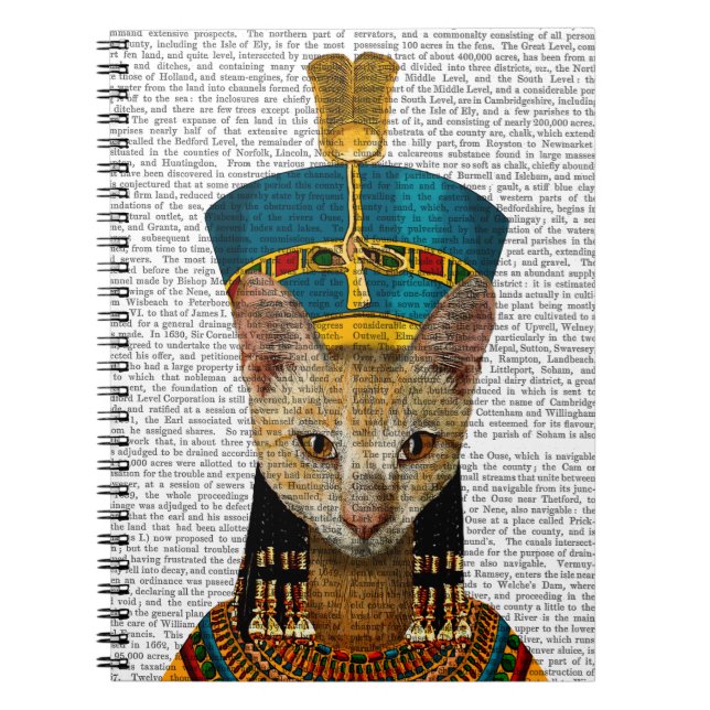 Egyptian Queen Cat Anteckningsbok (Framsidan)