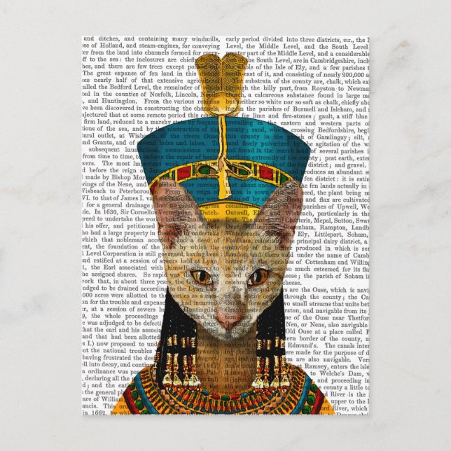 Egyptian Queen Cat Vykort (Framsida)