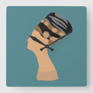 Egyptian Queen Nefertiti Fyrkantig Klocka