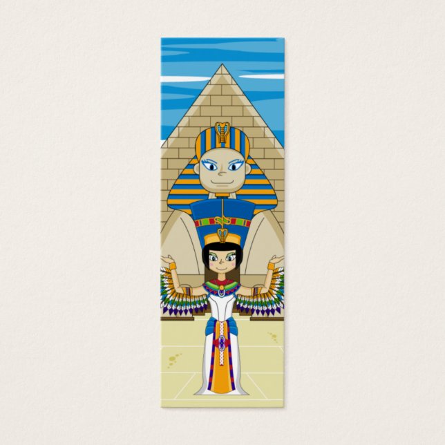 Egyptian Queens Nefertiti & Cleopatra Bookmark Litet Visitkort (Framsidan)