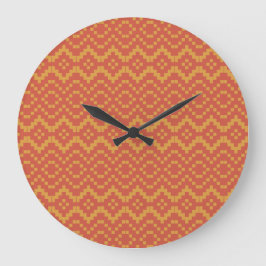 Egyptian Red and Gult Tribal Round Wall Clock Stor Klocka