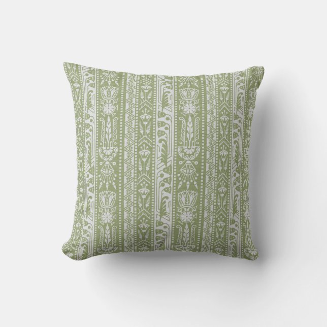 Egyptian Revival Rand, Reed Grönt Kudde (Framsida)