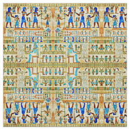 Egyptian Rithual Mönster Blue, Turquise, Gult Tyg