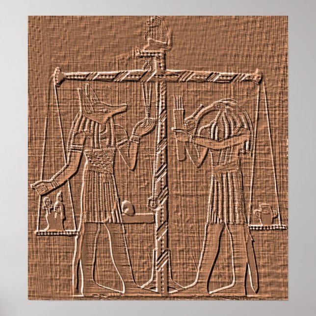 Egyptian Scales of Life Hieroglyph Poster (Framsidan)