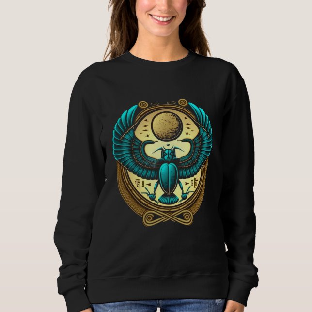 Egyptian Scarab Beetle Ankh Eye Of Horus Ancient S T Shirt (Framsida)