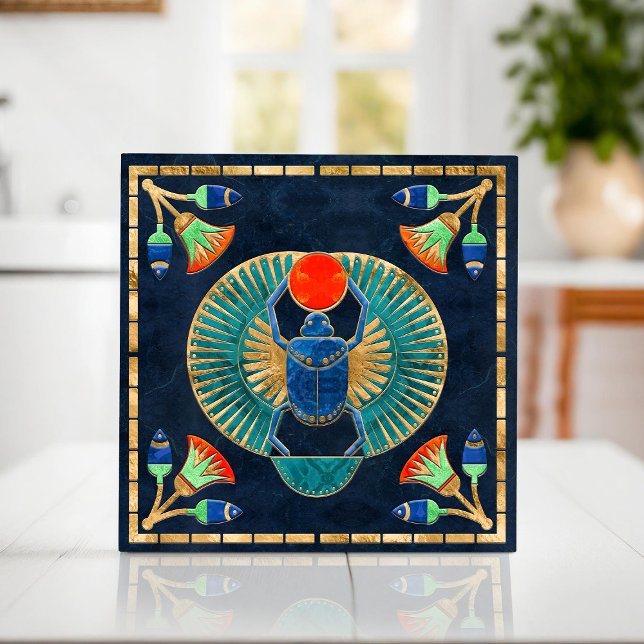 Egyptian Scarab beetle Kakelplatta (Skapare uppladdad)