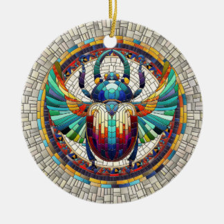 Egyptian Scarab Beetle - Mosaic Art Julgransprydnad Keramik