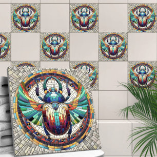 Egyptian Scarab Beetle - Mosaic Art Kakelplatta