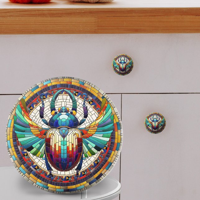 Egyptian Scarab Beetle - Mosaic Art Knopp (Skapare uppladdad)