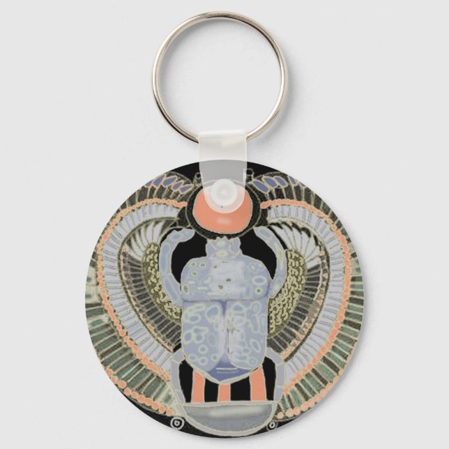 Egyptian Scarab Design Nyckelring (Framsida)