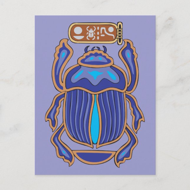 Egyptian Scarab Dung Dung Beetle Vykort (Framsida)