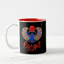 Egyptian Scarab med Ord Egyptenen Två-Tonad Mugg