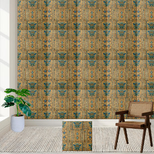 Egyptian Scarab och Lotus Tile Kakelplatta