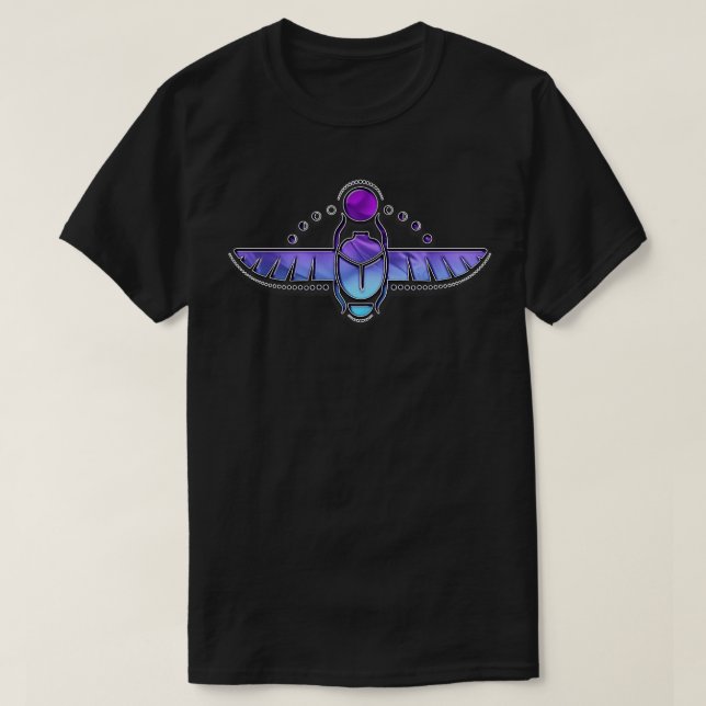 Egyptian Skarab Divine Geometry Måne Phases T Shirt (Design framsida)