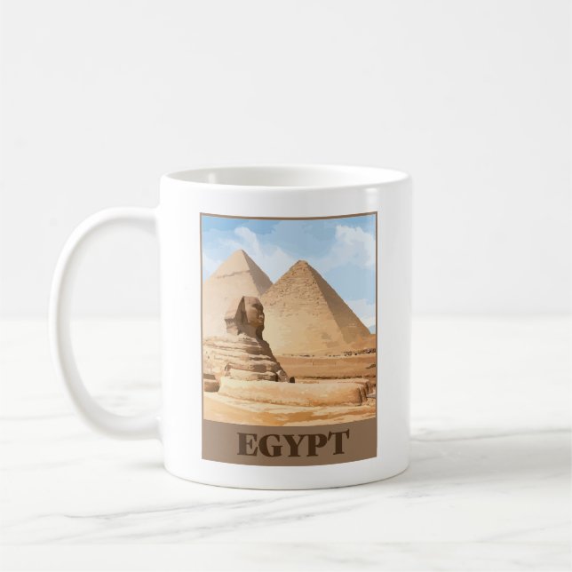 Egyptian Sphinx och Pyramids Kaffemugg (Vänster)