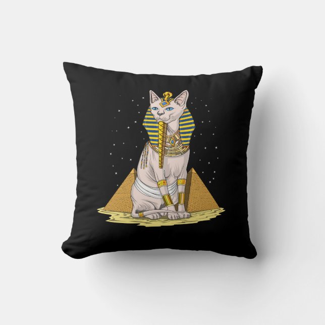 Egyptian Sphynx Cat Bastet Ancient Goddess Kudde (Framsida)