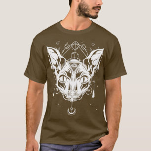 Egyptian Sphynx Cat Gothic Wicca Witch Pagan Occul T Shirt