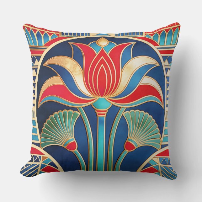 Egyptian Style Art Deco Kudde (Framsida)