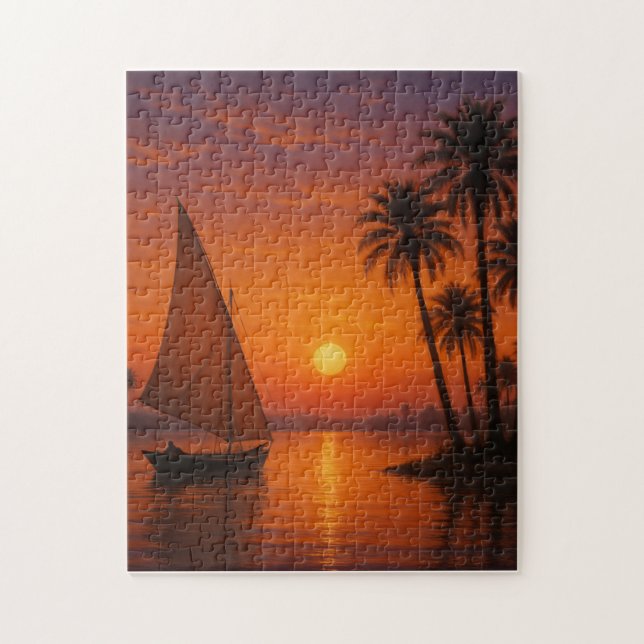 Egyptian Sunset Puzzle - Nile River View Pussel (Vertikal)
