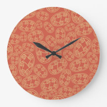 Egyptian Tribal Shields på Red Wall Clock